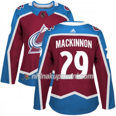 Colorado Avalanche Dresy Nathan MacKinnon 29 Adidas 2017-2018 Červená Authentic - Dámské